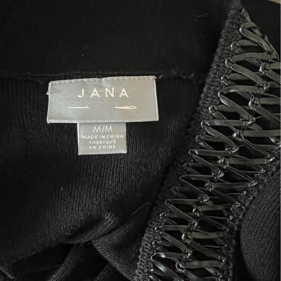 Black leather detailed Jana open front drape/wrap cardigan - Picture 9 of 12